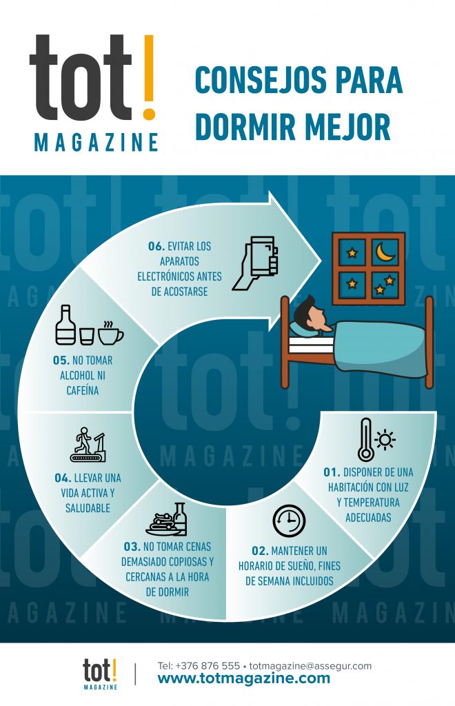 cinco consejos para dormir mejor infografia