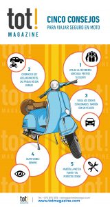 Cinco consejos para viajar seguro en moto infografia