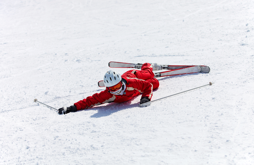 lesión en una pista de esquí